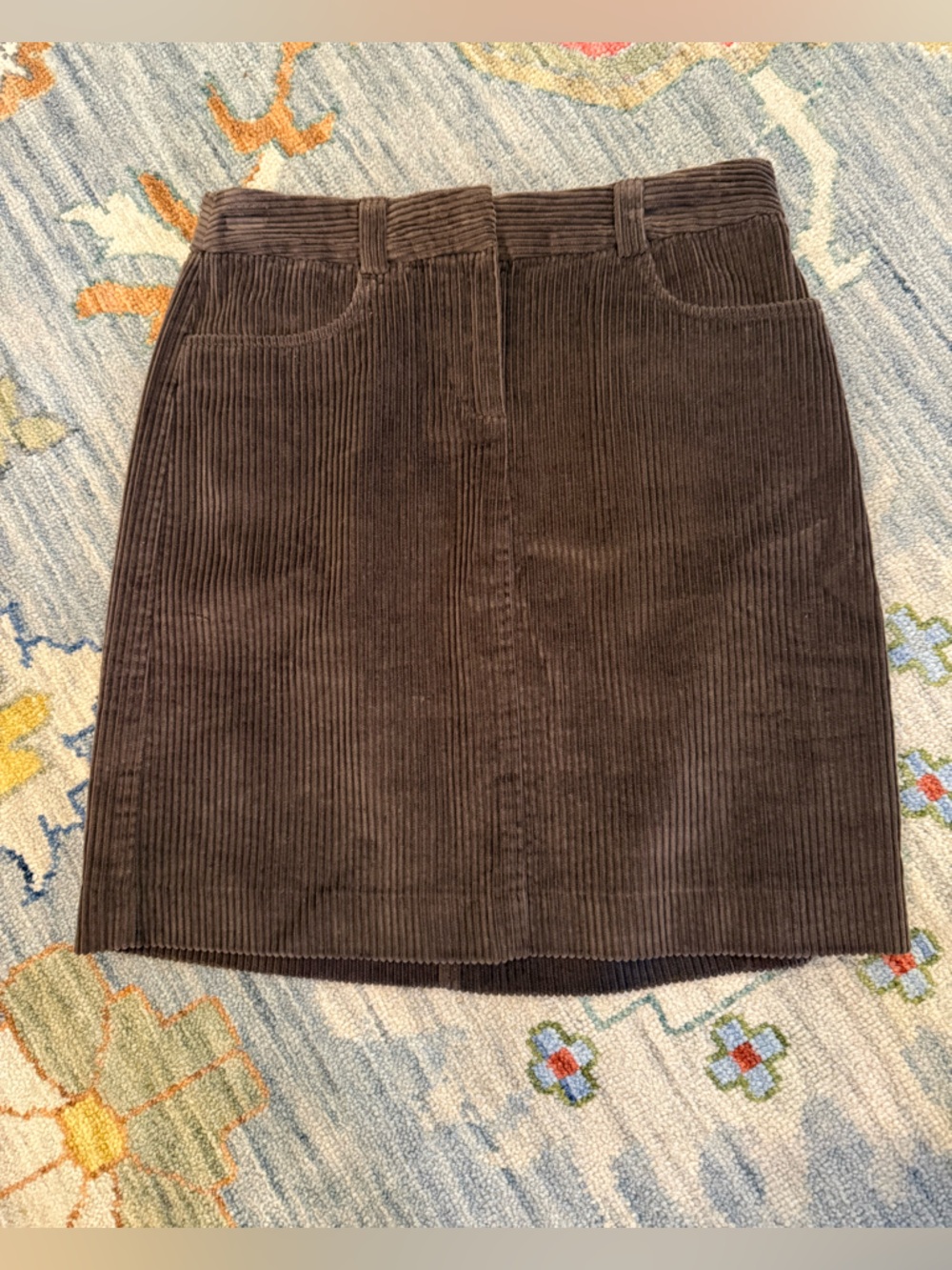 Boden Wide Wale Corduroy Pencil Skirt Brown US size 6 Pockets